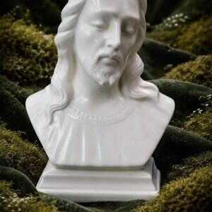White ceramic Jesus bust